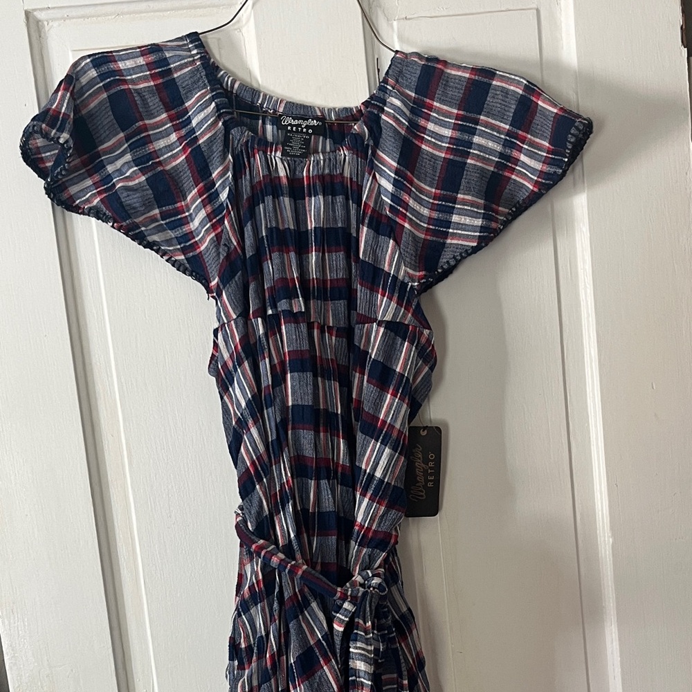 Wrangler Navy and Red Plaid Dress